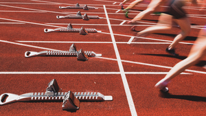 Leichtathletik 2 Startgelände eines Laufes