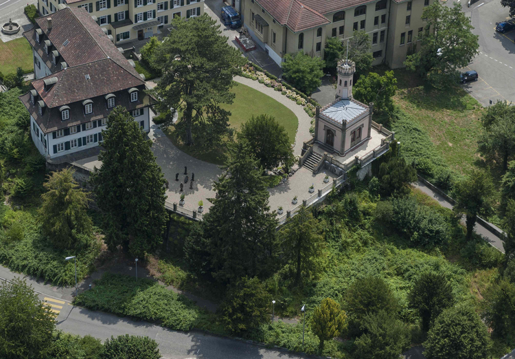 Felsgarten, Schönenwerd Das Haus zum Felsgarten in Schönenwerd und sein Park in einer Flugaufnahme.
Bildnachweis: VBS