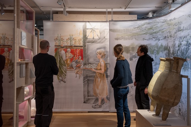 Grosses Lebensbild mit Szene aus einer römischen Villa