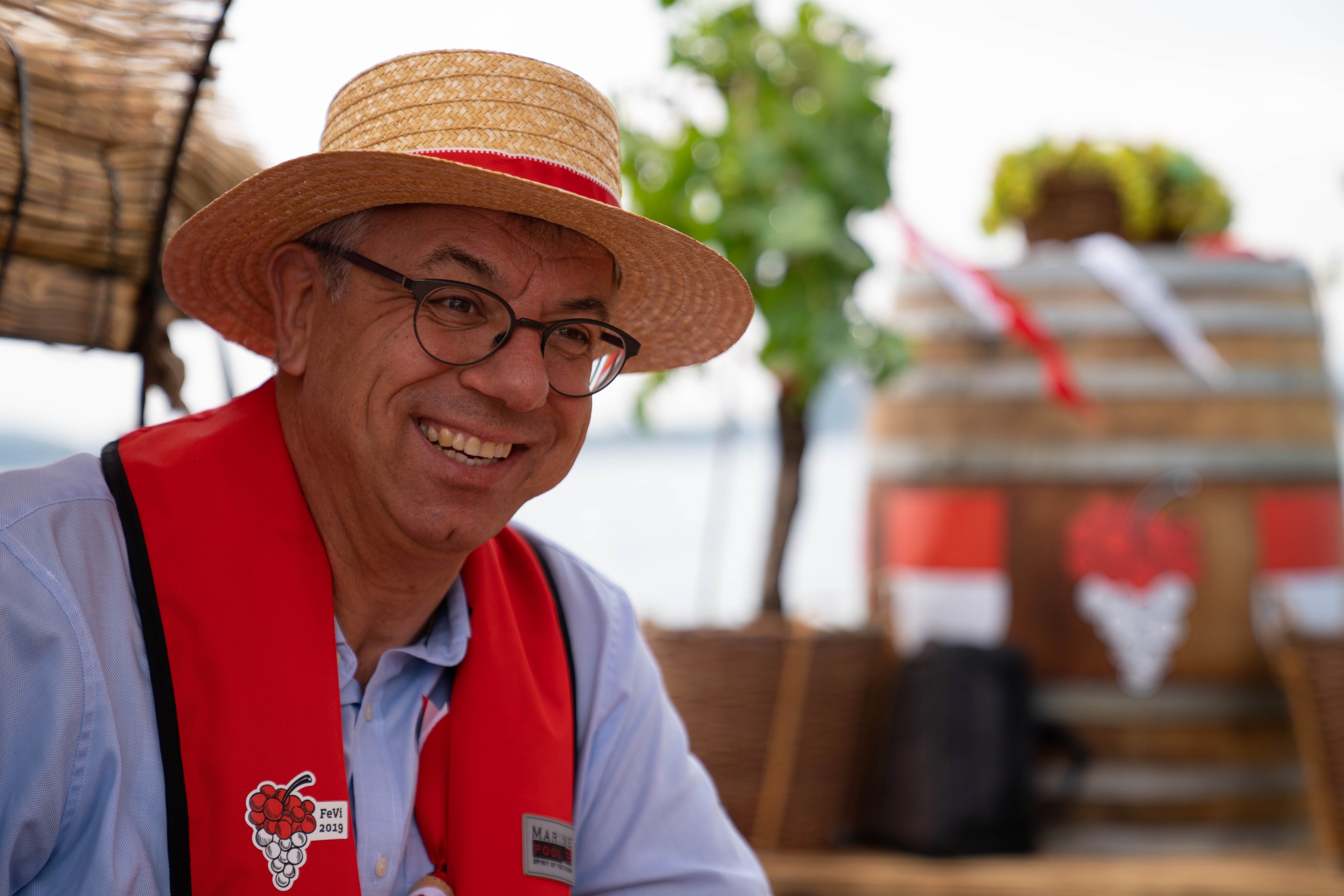Andreas Gasche auf dem Solothurner Weinschiff.