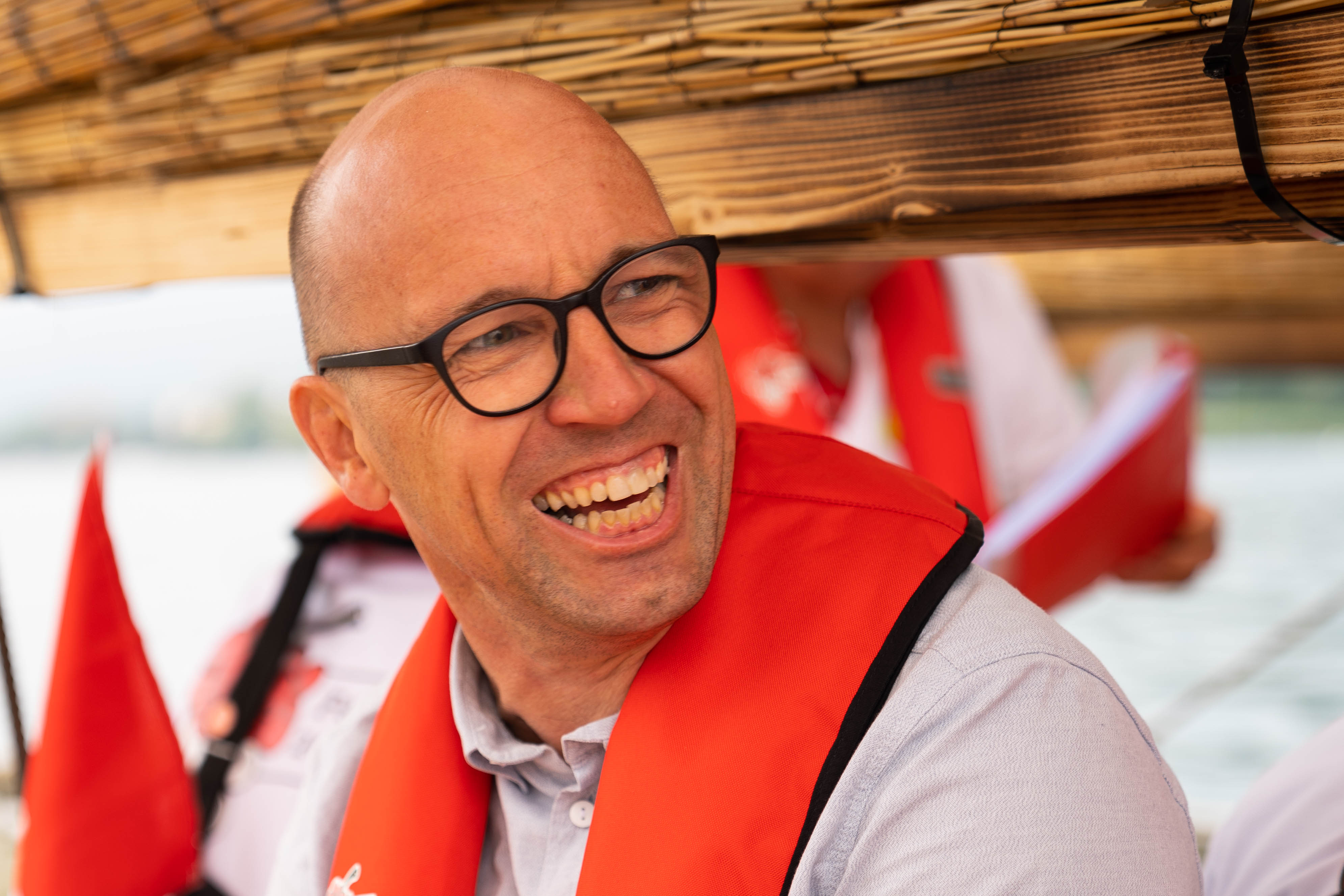 Nationalrat Stefan Müller-Altermatt auf dem Solothurner Weinschiff.