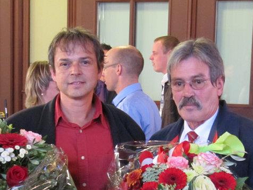 Zwei Gerlafinger "Eidgenossen", der neu gewählte SP-Nationalrat Philipp Hadorn und sein Parteikollege Roberto Zanetti, wiedergewählter Ständerat.