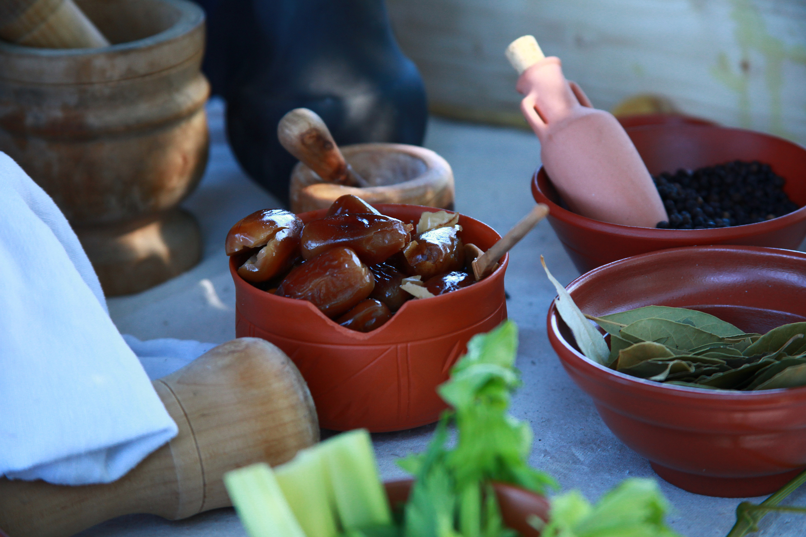 Römische Speisen laden zum Degustieren ein